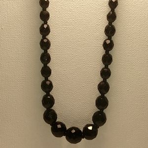 Vintage Black Bead Necklace